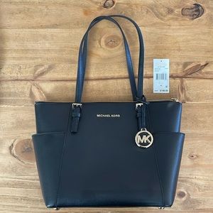 Michael Kors leather black tote. EW TZ tote 30F2GTTT8L
